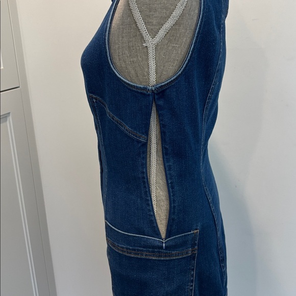 Maeve by Anthropologie High Square-Neck Button-Front Denim Mini Dress Size S - Picture 9 of 15